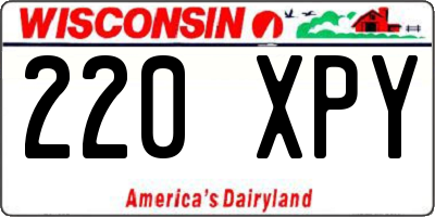 WI license plate 220XPY