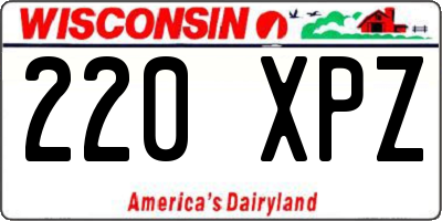 WI license plate 220XPZ