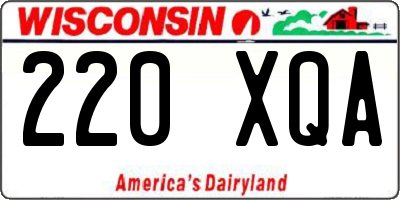 WI license plate 220XQA
