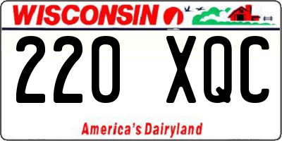 WI license plate 220XQC