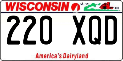 WI license plate 220XQD