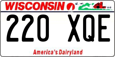 WI license plate 220XQE