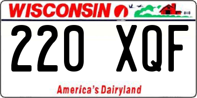 WI license plate 220XQF