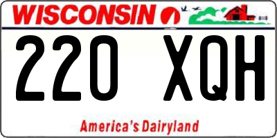 WI license plate 220XQH