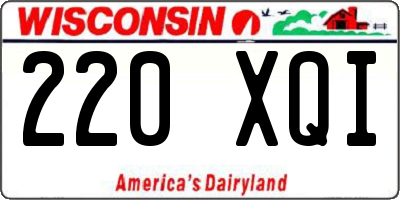 WI license plate 220XQI
