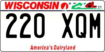 WI license plate 220XQM
