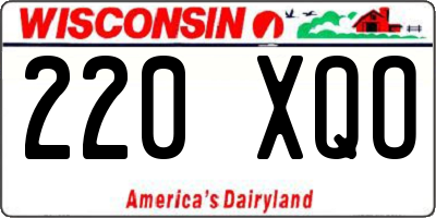 WI license plate 220XQO