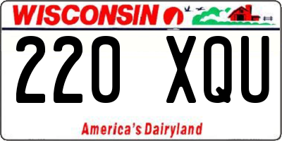 WI license plate 220XQU