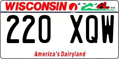 WI license plate 220XQW