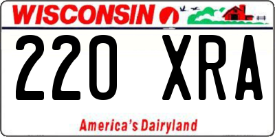 WI license plate 220XRA