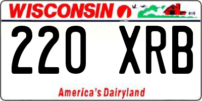 WI license plate 220XRB