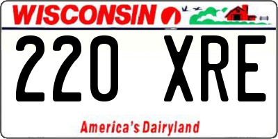 WI license plate 220XRE
