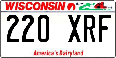 WI license plate 220XRF