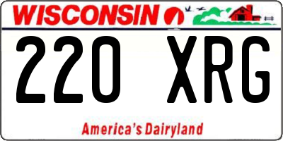 WI license plate 220XRG
