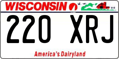 WI license plate 220XRJ