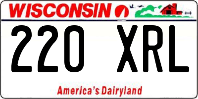 WI license plate 220XRL