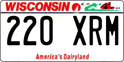WI license plate 220XRM