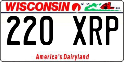 WI license plate 220XRP