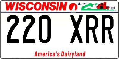 WI license plate 220XRR