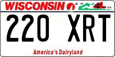 WI license plate 220XRT