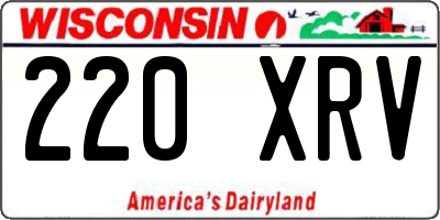 WI license plate 220XRV
