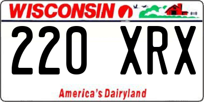 WI license plate 220XRX
