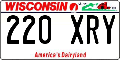 WI license plate 220XRY