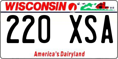 WI license plate 220XSA