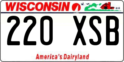 WI license plate 220XSB