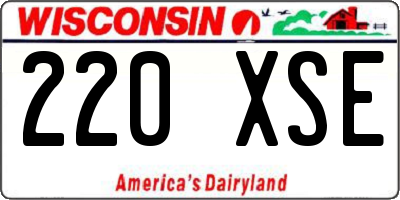 WI license plate 220XSE