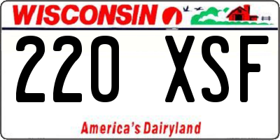 WI license plate 220XSF