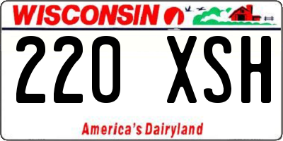 WI license plate 220XSH