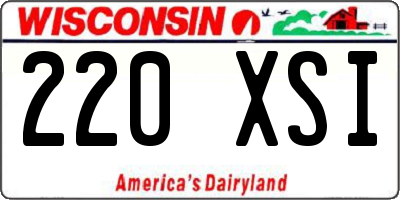 WI license plate 220XSI