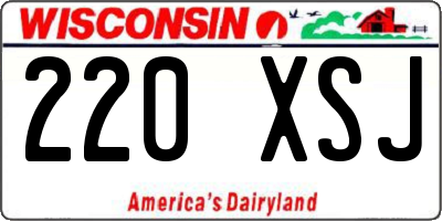 WI license plate 220XSJ