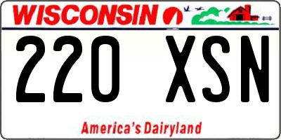 WI license plate 220XSN