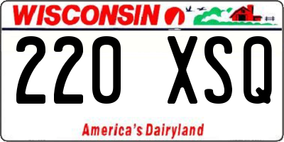 WI license plate 220XSQ