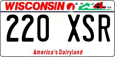 WI license plate 220XSR