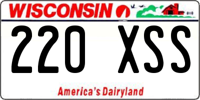 WI license plate 220XSS
