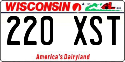 WI license plate 220XST