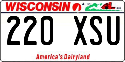 WI license plate 220XSU