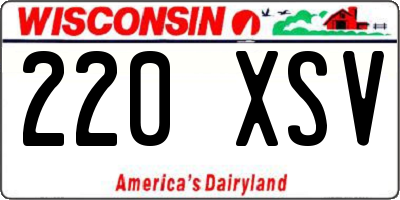 WI license plate 220XSV