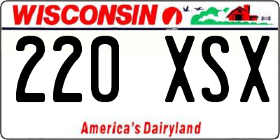 WI license plate 220XSX