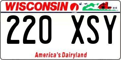 WI license plate 220XSY