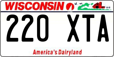 WI license plate 220XTA