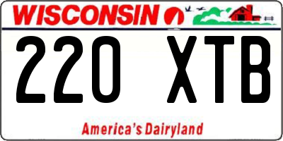 WI license plate 220XTB