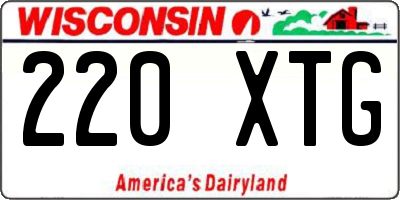 WI license plate 220XTG