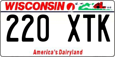 WI license plate 220XTK