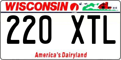WI license plate 220XTL