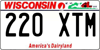 WI license plate 220XTM