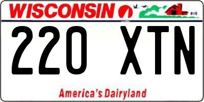 WI license plate 220XTN